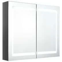 vidaXL LED-Spiegelschrank 77 cm grau