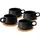 MiaMio Kaffeetasse 0,32 l Schwarz 4 St.