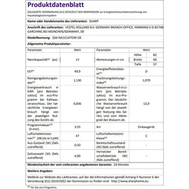 Sharp - QW-NA1CU47DS-DE - Unterbau-Geschirrspüler - 60 cm - Silber