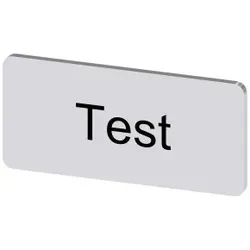 Siemens 3SU19000AC810DV0 Bezeichnungsschild 12, 5x27mm, Schild silber, Beschriftung: Test  - 10 Stück