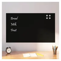 VidaXL Magnettafel Wandmontage Schwarz 100x60 cm Hartglas