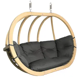 Konsimo Callisto Hölzerner Hängesessel Für Zwei Personen, Dunkelgrau, - Konsimo®