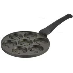 Smiley Emoji 7 Loch Pfannkuchen Pfanne Ø26cm Induktion Alu Guss Spiegelei Eierpfanne Lochpfanne