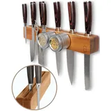 Prämie 41 cm Magnetleiste für Messer, Wand Messerhalter Magnetisch mit Doppelhalterung aus Edlem Holz - Messer Magnetleiste, Magnet Messerhalter, Messerleiste Magnetisch Holz, Messermagnet