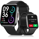 Smartwatch Damen Herren,1.45" Rund Smartwatch mit Telefonfunktion,Schrittzähler Fitness Uhr Damen mit 120 Sportmodi,Herzfrequenz,Schlaf,SpO2,Benachrichtigung,IP68 Wasserdichte Sportuhr für Android iOS