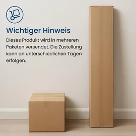 home collective Kleiderschrank Schrank Mehrzweckschrank Haushaltsschrank 90x50x180 cm (BxTxH) mit 2 Schubladen, 3 Einlegeböden & Kleiderstange –... - Grau/Braun