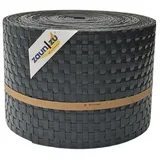 zaun|zu® Sichtschutzstreifen Rattan PE für Doppelstabmatten Anthrazit 26m