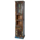 MASSIVMOEBEL24.DE Nature Of Spirit Bad 103 Schrank 44 x 36 x 190 cm Mehrfarbig Glas/Holz/Massivholz