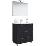 VCM my bath Badmöbel-Set Schubo 914352 schwarz 80,0 x 46,0 x 86,0 cm