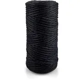 Netuno 1x Makramee Garn Schwarz 3 mm 100 m einfach gedreht Baumwollkordel Kordelband Naturkordel Bunte Baumwoll-Bastelschnur für Makramee Garn Kordel Makramee farbig Twisted Macrame Cord Cotton