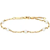 Julie Julsen Armband 925/- Sterling Silber vergoldet Süßwasserperlen gelb Größe 19 cm