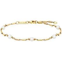 Julie Julsen Armband 925/- Sterling Silber vergoldet Süßwasserperlen gelb Größe 19 cm