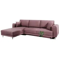 Luxusbetten24 Schlafsofa Designer Sofa Diana, mit Schlaffunktion und Stauraum rosa