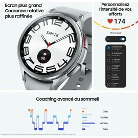 Samsung Galaxy Watch6 Classic Schwarz 47 mm LTE Hybrid Eco Leder Band Schwarz M/L