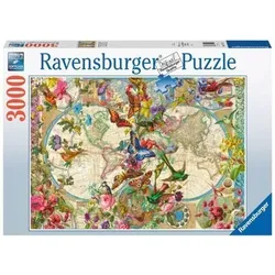 RAVENSBURGER 17117 Puzzle Weltkarte mit Schmetterlingen 3000 Teile Puzzle