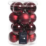 Christmas-Decorations 16 Christbaumkugeln Glas 8cm Bordeaux - Ochsenblut Glanz matt