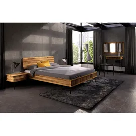 byoak Massivholzbett Nico - holzfarben , Maße (cm): H: 92