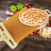 Sliding Pizza Peel, Pizza Scorrevole, Verschiebbarer Pizzaschieber, Der Pizzaschieber, Verschiebbare Pizzaschaufel, der Pizza Perfekt überträgt, Antihaft, mit Griff, Pizza Paddle with Handle