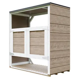 TIMBELA Mülltonnenbox 2er 240 L 153 x 159 cm braun