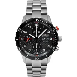 Zeppelin Herren Herrenuhr 7216M2 - Leuchtzeigern,Schwarzes Ziffernblatt mit weißen,nachts leuchtenden Zahlen/Indices,silber - 42mm