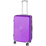 H4L Reisekoffer Hartschalenkoffer Check-In Koffer M Violett 67x44x26cm ABS Kunststoff Reisegepäck Zahlenschloss 58 Liter