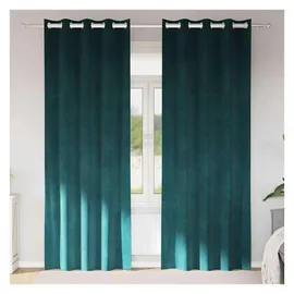 vidaXL Verdunkelungsvorhänge 2 pcs Dunkelgrün 140 x 260 cm Samt