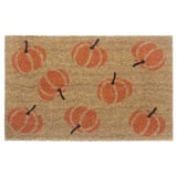 HANSE HOME Kokos Fußmatte Halloween für Innen - Schmutzfangmatte Natur, Kokosmatte Kürbis Orange, Fußabtreter rutschfest für Flur, Terrasse, Eingangsbereich - 45x75cm