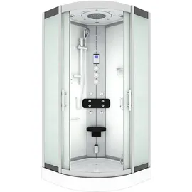 AcquaVapore D46-10M1 Komplettdusche mit Schiebetür 90 x 90 cm Weiß Sicherheitsglas D46-10M1