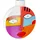 Gilde Gilde, Vase, Deckelvase Grafic Face bunt klein.