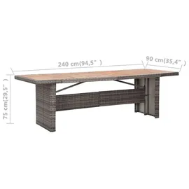 vidaXL Garten-Essgruppe 9-tlg. grau 46047