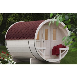 WOLFF FINNHAUS Fasssauna »Basic«, Fichtenholz, beige, 6 Personen