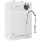 Thermoflow Untertischspeicher 5 Liter + Niederdruckarmatur in semi-pro Optik, 220 V, Edelstahl/Weiß