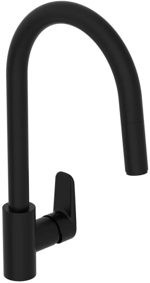 VitrA Flow Soft Einhebel-Spültischmischer Niederdruck Höhe 40 cm Schwarz Matt,A4344636EXP A4344636EXP