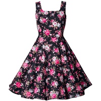 Belsira - Rockabilly Kleid knielang - Swing-Blumenkleid - S bis 4XL - für Damen - Größe M - multicolor - M