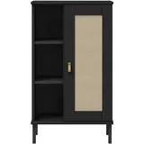 Woodroom Valencia Badezimmerregal 90 cm breit – Regal aus massiver Kiefer, schwarz lackiert, 52x90x32 cm – Badschrank mit offenen Fächern, Stauraum für Badaccessoires & Handtücher