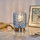 Pauleen Chic Glamour mobile Tischleuchte Glas Tischlampe Timerfunktion 6H Batterie Glaslampe ohne Kabel Blau/Messing