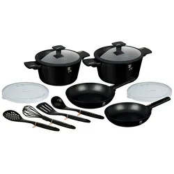 Berlinger Haus Monaco Collection 12-teiliges Kochgeschirr-Set (mattschwarz)