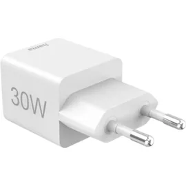 Hama Schnellladegerät 1x USB-C 1x USB-A Mini-Ladegerät PD 30 W Weiß