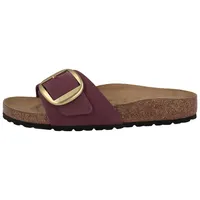 Birkenstock Madrid Big Buckle Nubukleder schmal Damen Pantolette rot 43 EU