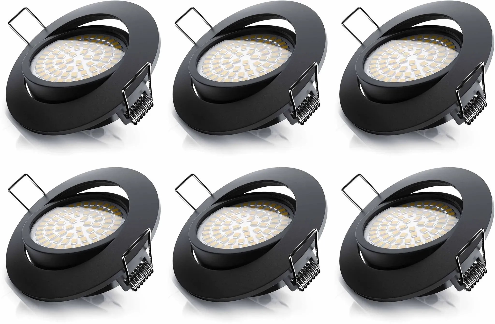 LED-Einbaustrahler ultra flach dimmbar 8er-Set Silber