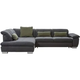 belluti Ecksofa Stoff 5-Sitzer Dunkelgrau
