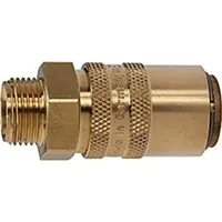 Riegler Temperierkupplung DN 6 mit AG, mit Absperrventil, M14x1,5 gerade