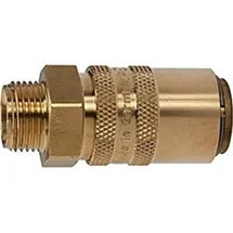 Riegler Temperierkupplung DN 6 mit AG, mit Absperrventil, M14x1,5 gerade