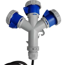 Marlanvil SpA Marlanvil CEE Camping Adapterleitung Mehrfachsteckdose 3x 16A 3P 230V mit 1,5m Kabel IP67 6.80132.1