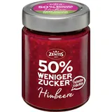 Zentis Fruchtaufstrich Himbeere 50 % weniger Zucker – 195 g Glas fruchtiger Brotaufstrich mit Himbeeren für beerigen Frühstücksgenuss