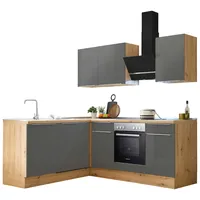 Respekta Winkelküche L-Form Marleen 220 cm Grau Artisan Eiche