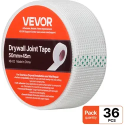 VEVOR 36x Fugenband Selbstklebend Glasfaser Reparaturband Trockenbau 50mmx45m