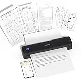 HPRT tragbarer Drucker drahtlos für Reisen, Bluethooth Tintenloser Thermodrucker Unterstützung für A4-Papier, kompatibel mit iOS, Android, Laptop für Büro und Zuhause