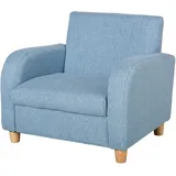 Homcom Kindersessel Anti-Rutsch-Füßen Holz Leinen Schaumstoff Blau 49 x 45 x 44,5 cm
