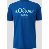 s.Oliver Herren 2139909 T-Shirt, mit Label-Print, Royal, XXL